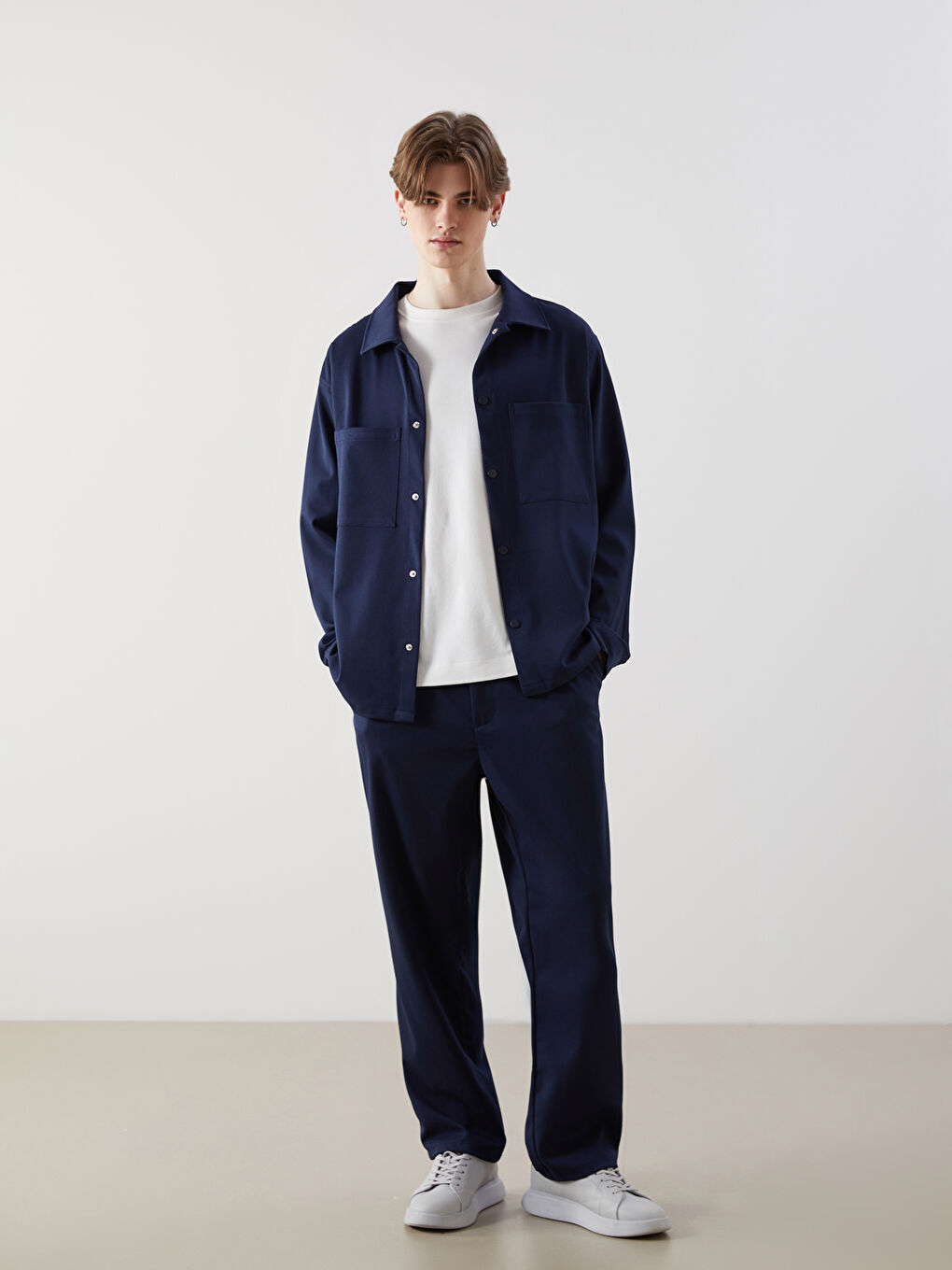 Lacivert Rahat Kalıp Gabardin Erkek Pantolon