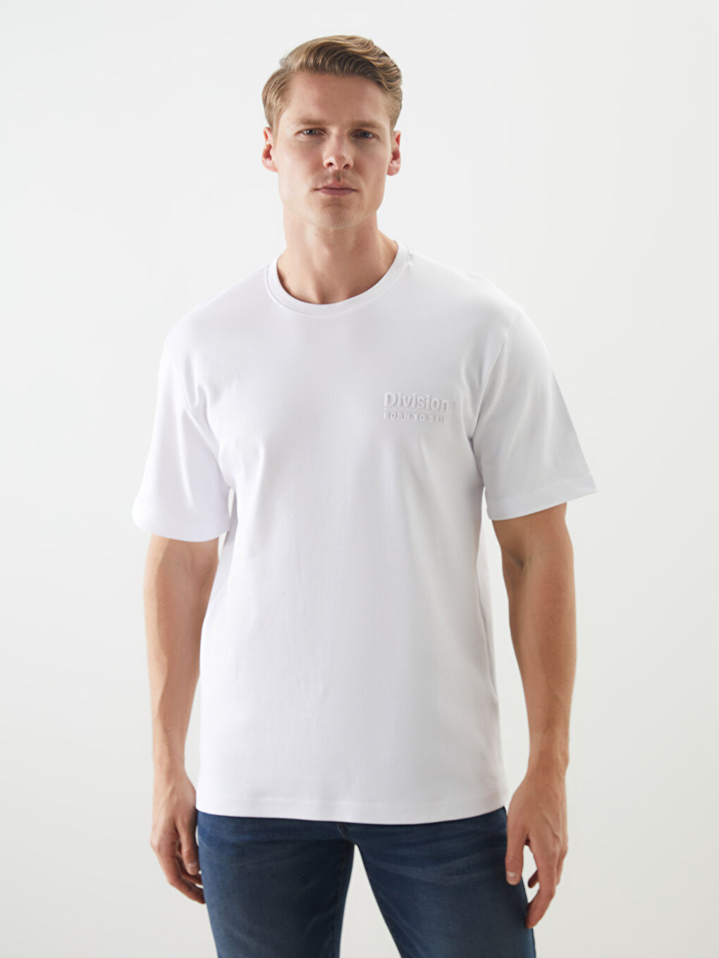 Crew Neck Printed Men's T-Shirt -S5O610Z8-Q6K