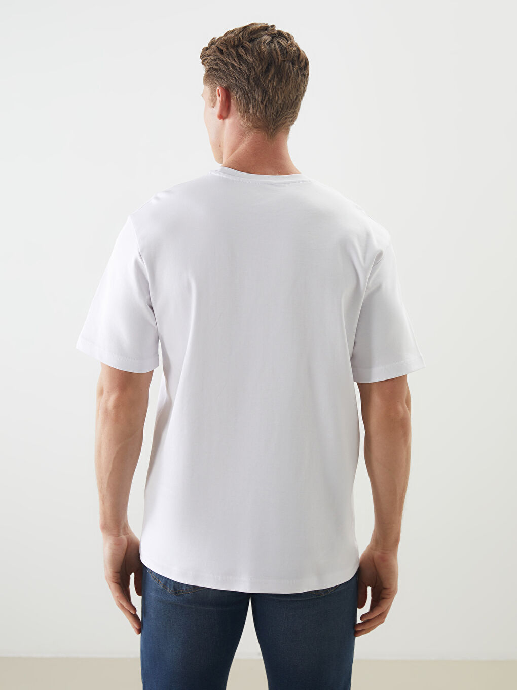 Crew Neck Printed Men's T-Shirt -S5O610Z8-Q6K