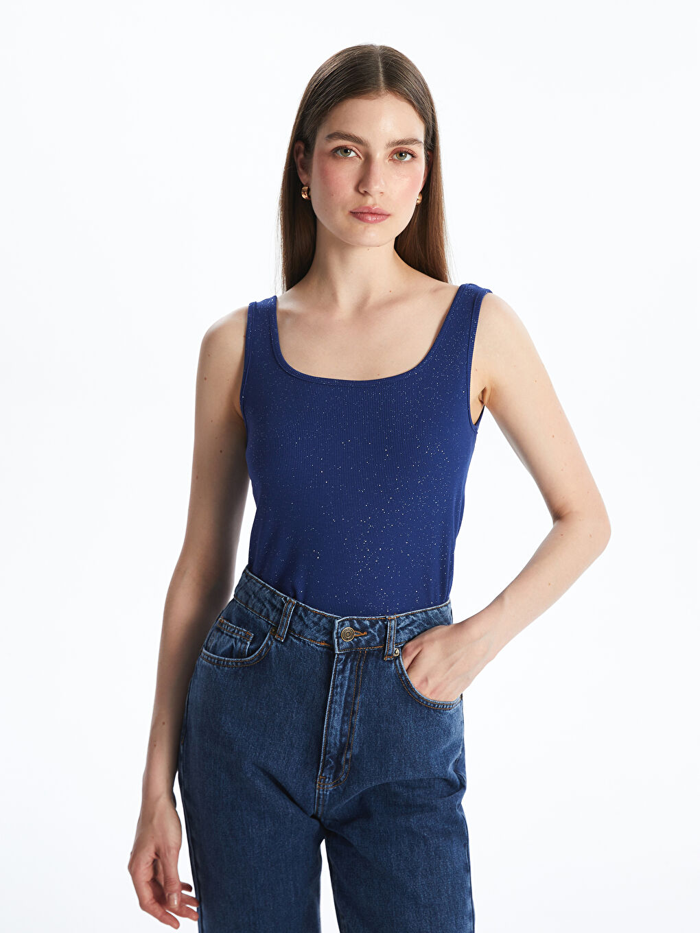 U Neck Patterned Women's Tank Top -S5O664Z8-HKW