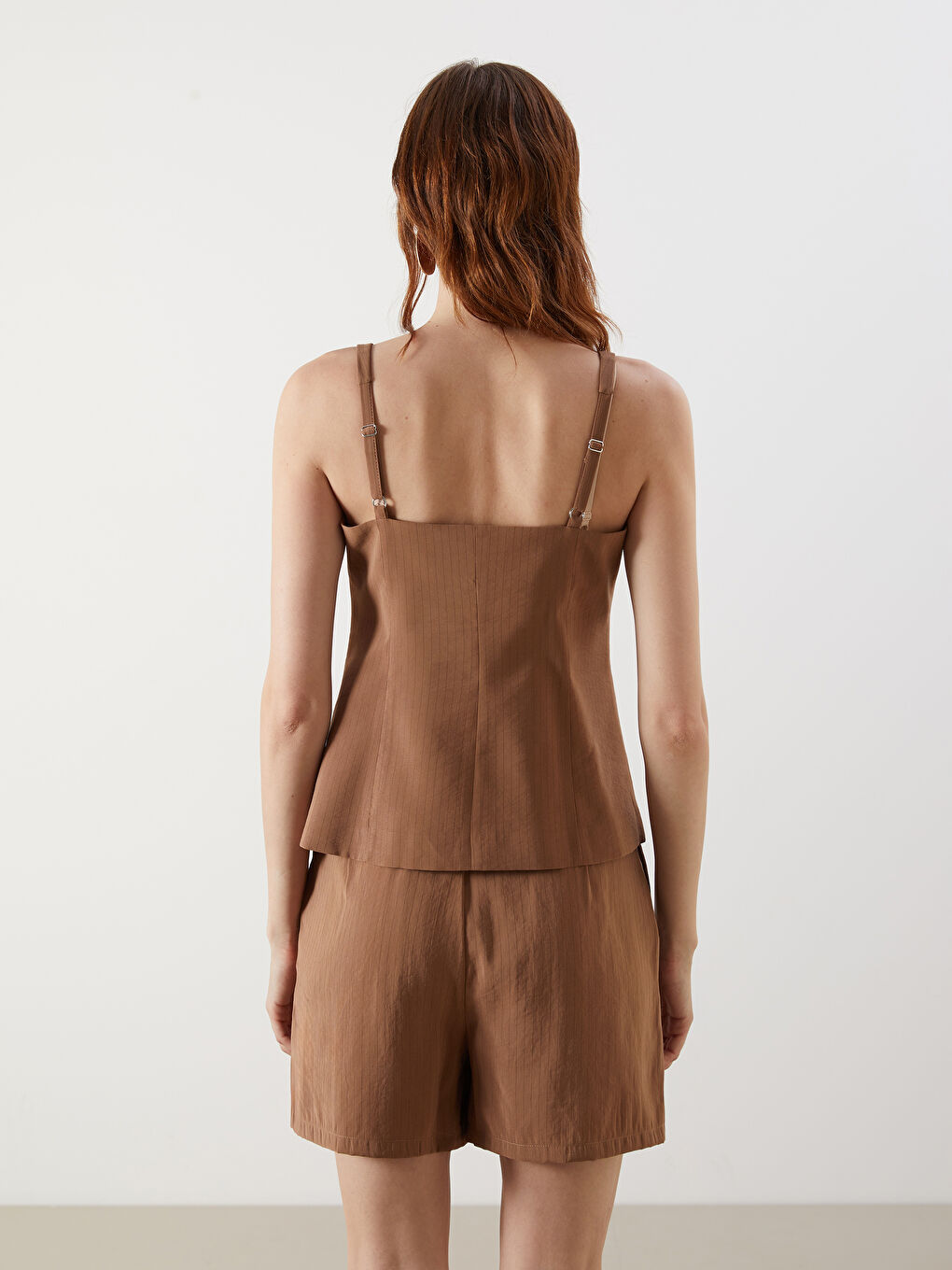 U Neck Striped Women's Classic Waistcoat -S5O672Z8-LEW