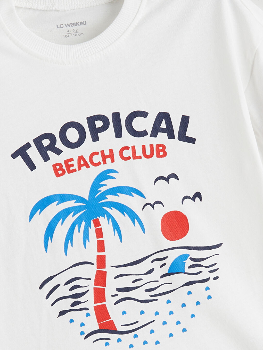 Ekru Bisiklet Yaka Baskılı Erkek Çocuk Tişört-1