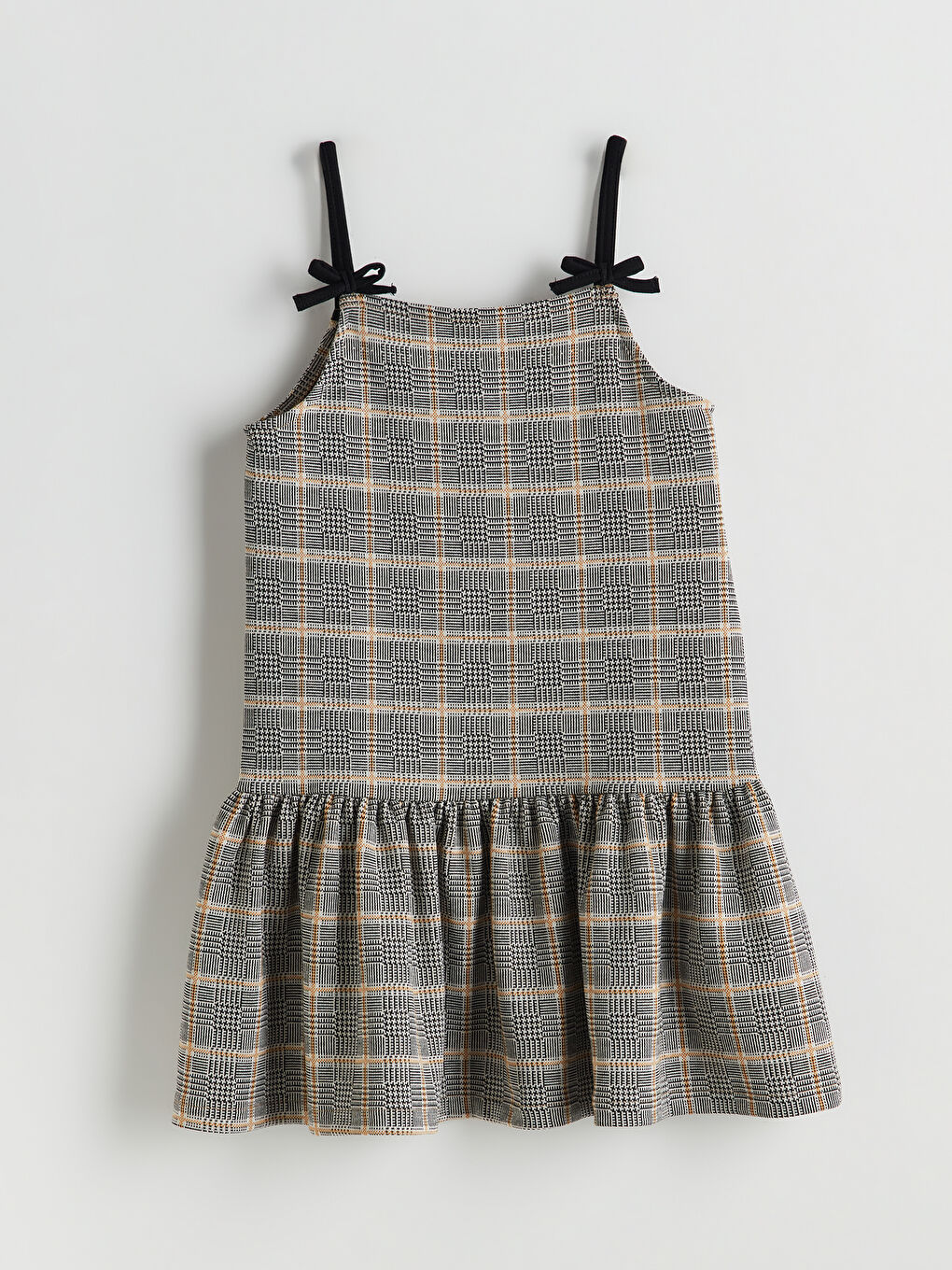 Square Collar Plaid Girls' Dress -S5O700Z4-LMK
