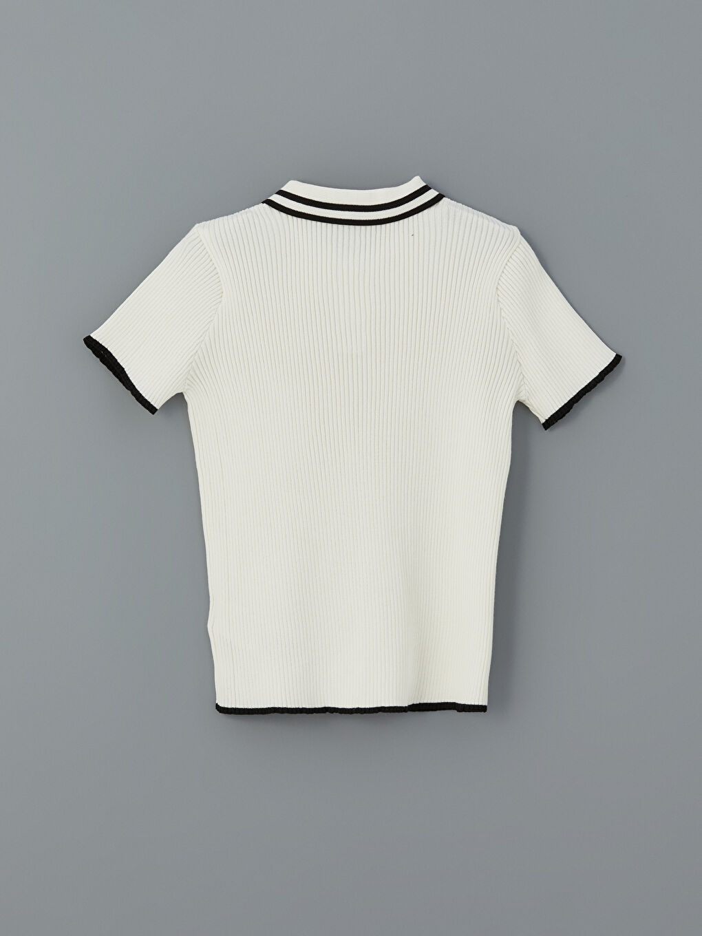 LCW Kids Ekru Polo Yaka Kız Çocuk Triko Kazak - 4