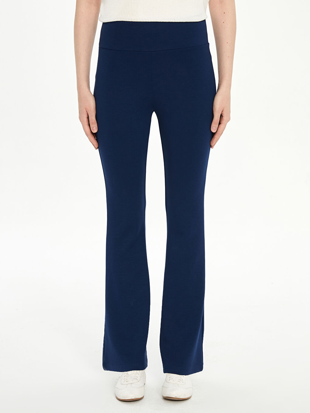 Elastic Waist Straight Flared Women's Leggings Trousers -S5O775Z8-R4J
