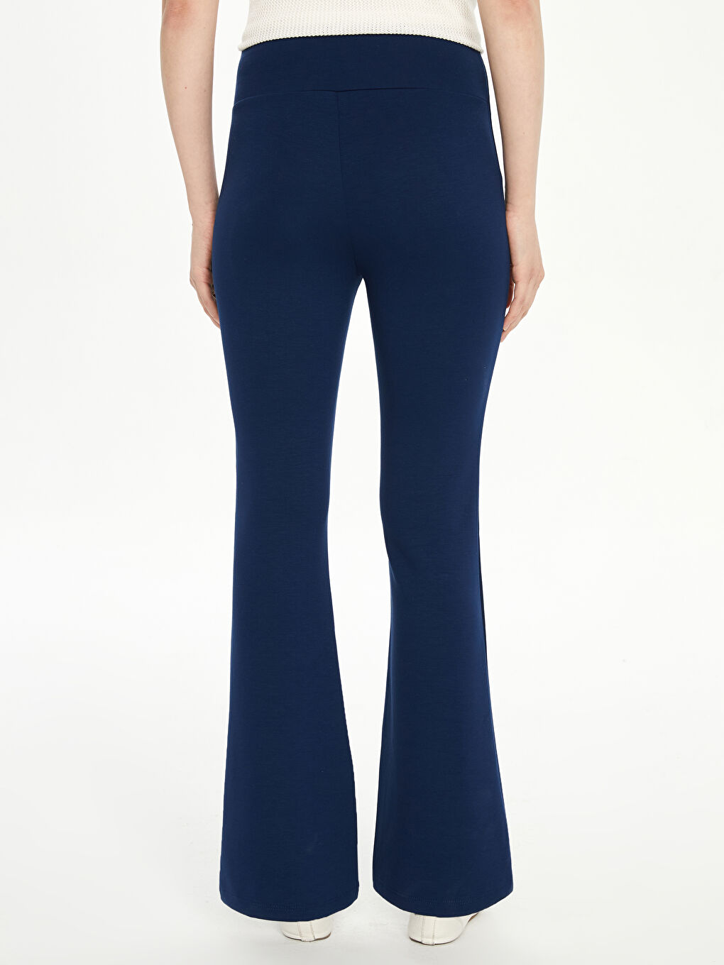 Elastic Waist Straight Flared Women's Leggings Trousers -S5O775Z8-R4J