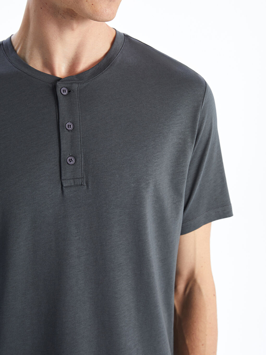 Gri Standart Kalıp Erkek Şortlu Pijama Takımı-2