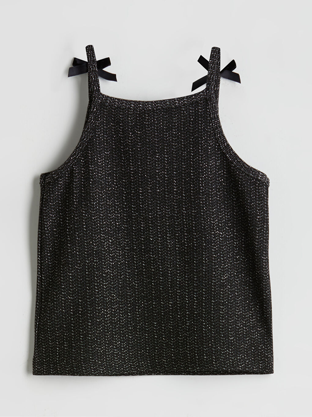 Siyah Parlak İpli Kız Çocuk Atlet-1