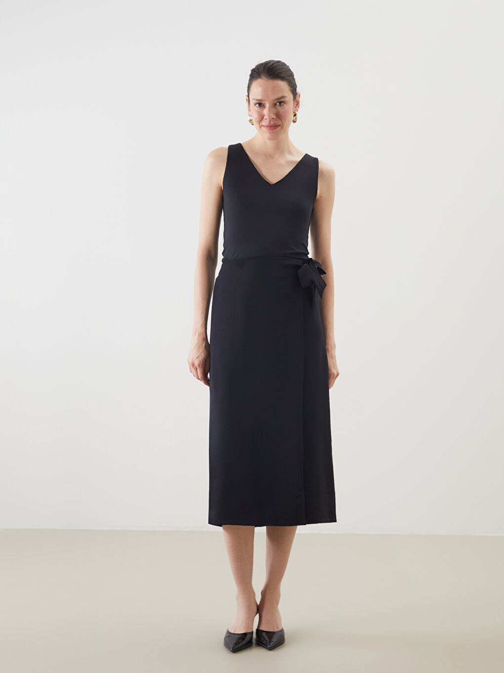 Siyah V Yaka Kadın Atlet-1