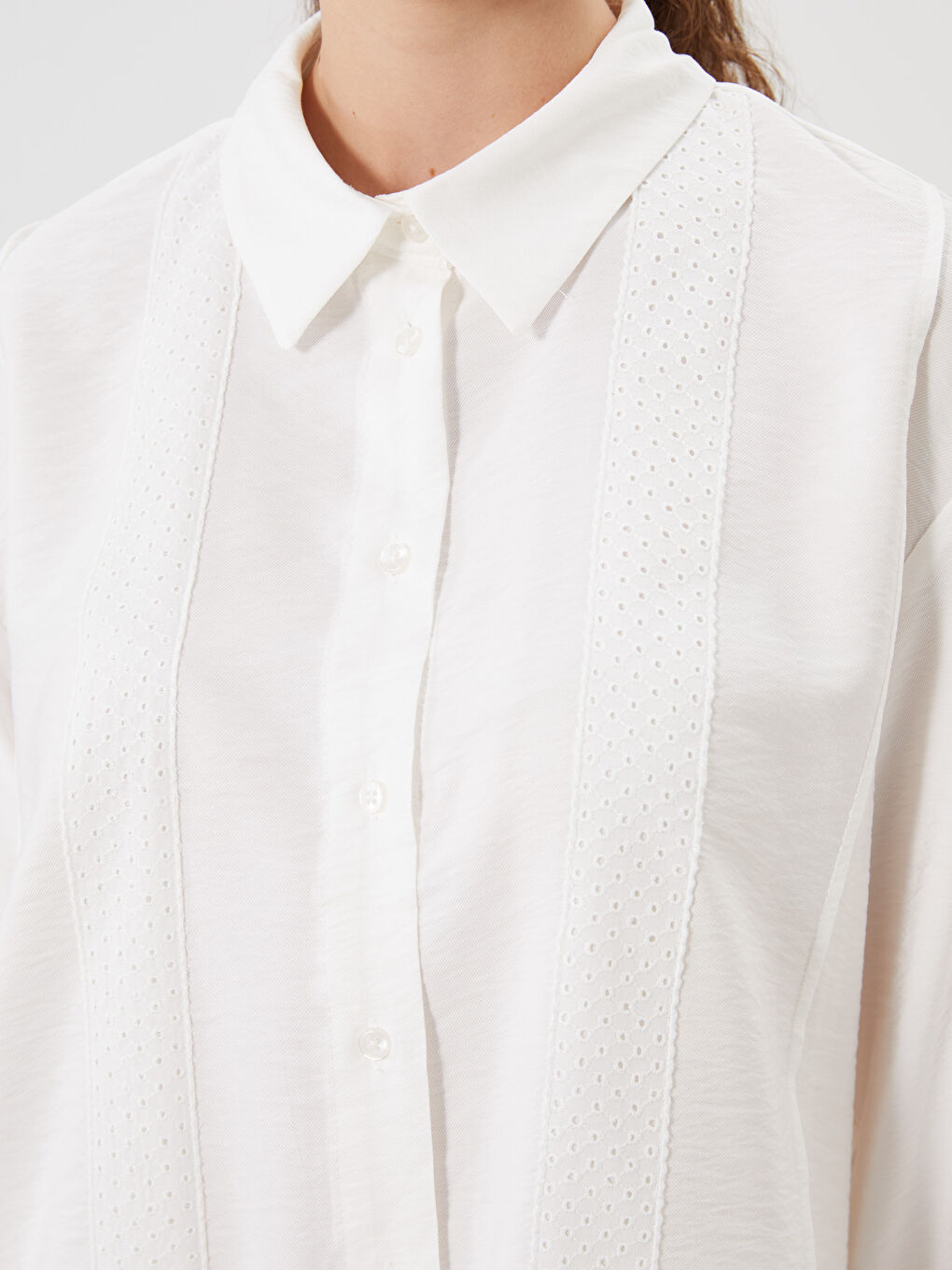 LCW Modest Woman ECRU Shirt Tunic -S5O842Z8-EEW