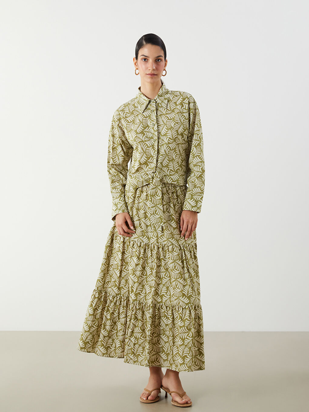 Patterned Women's Shirt -S5O846Z8-LRK