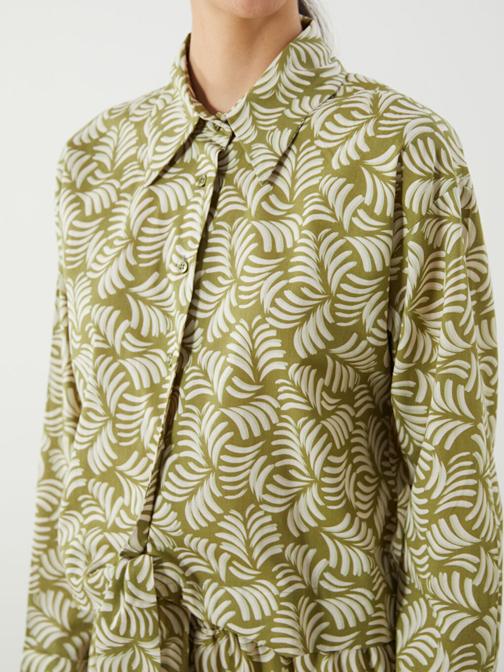Patterned Women's Shirt -S5O846Z8-LRK