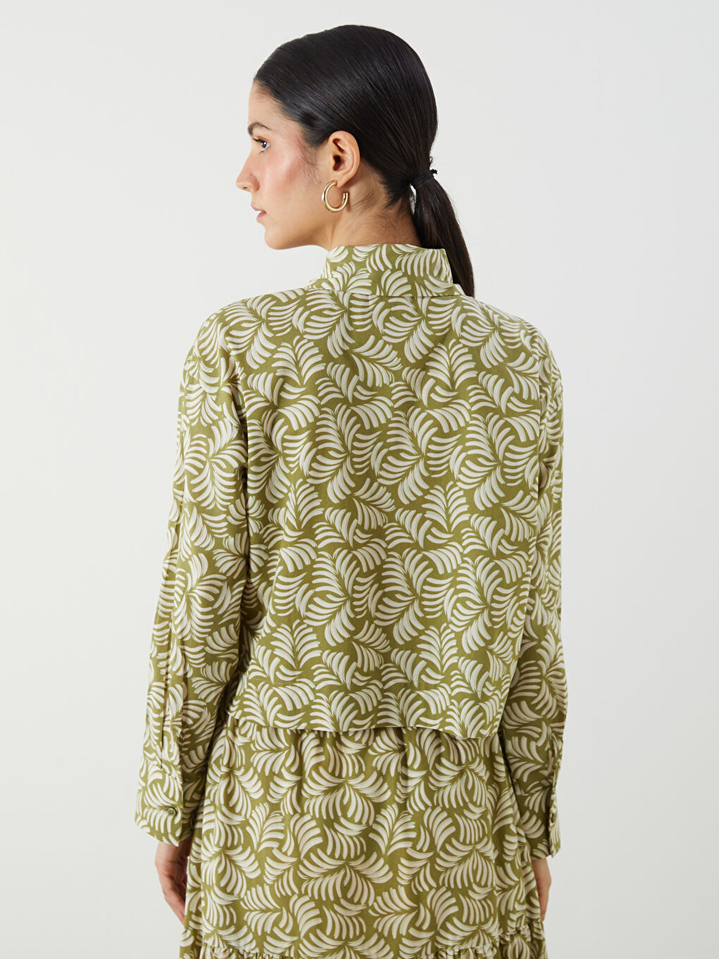 Patterned Women's Shirt -S5O846Z8-LRK