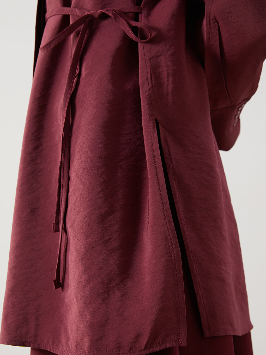 LCW Modest Bordo Modal Karışımlı Oversize Kadın Gömlek Tunik - 2