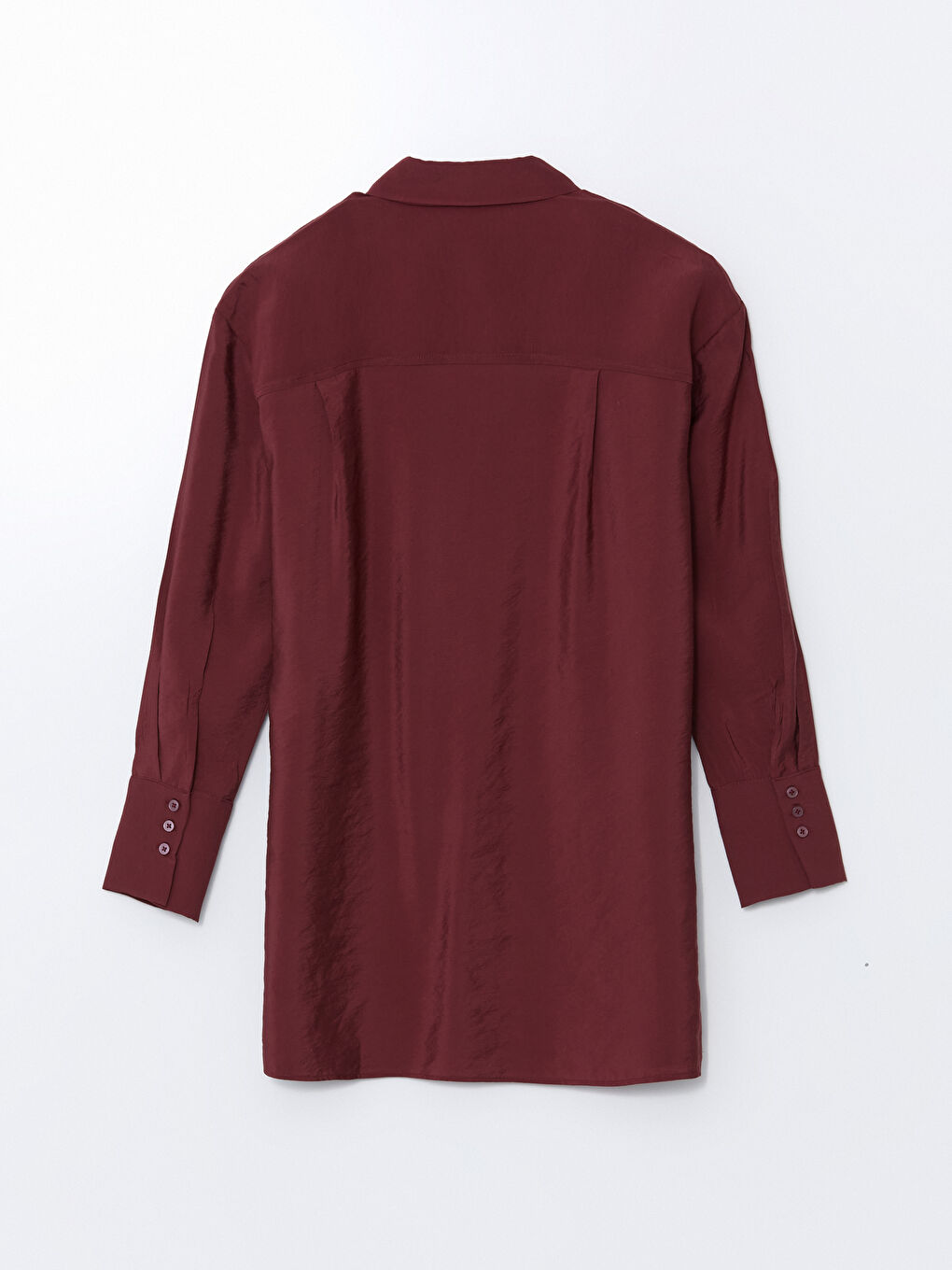 LCW Modest Bordo Modal Karışımlı Oversize Kadın Gömlek Tunik - 5
