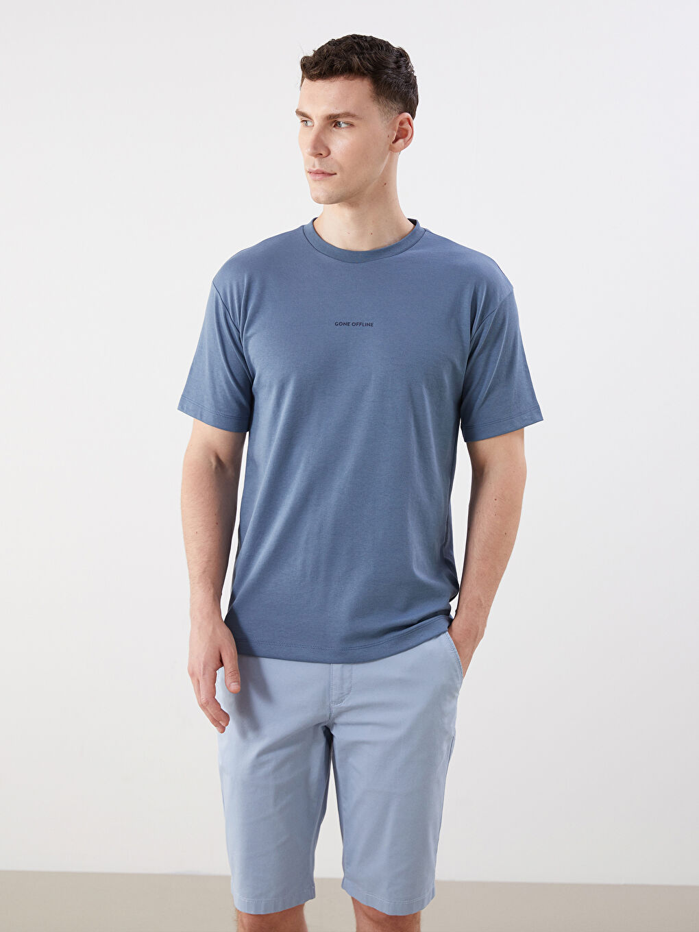 Crew Neck Printed Men's Pyjama Top -S5O889Z8-H8X