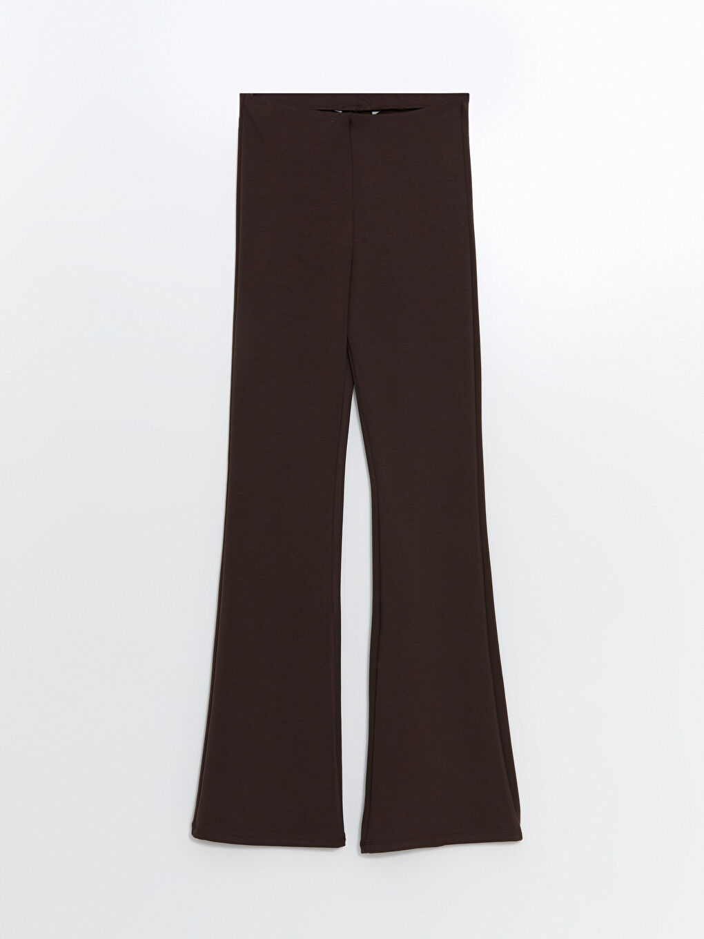 Kahverengi Beli Lastikli İspanyol Paça Kadın Tayt Pantolon-4