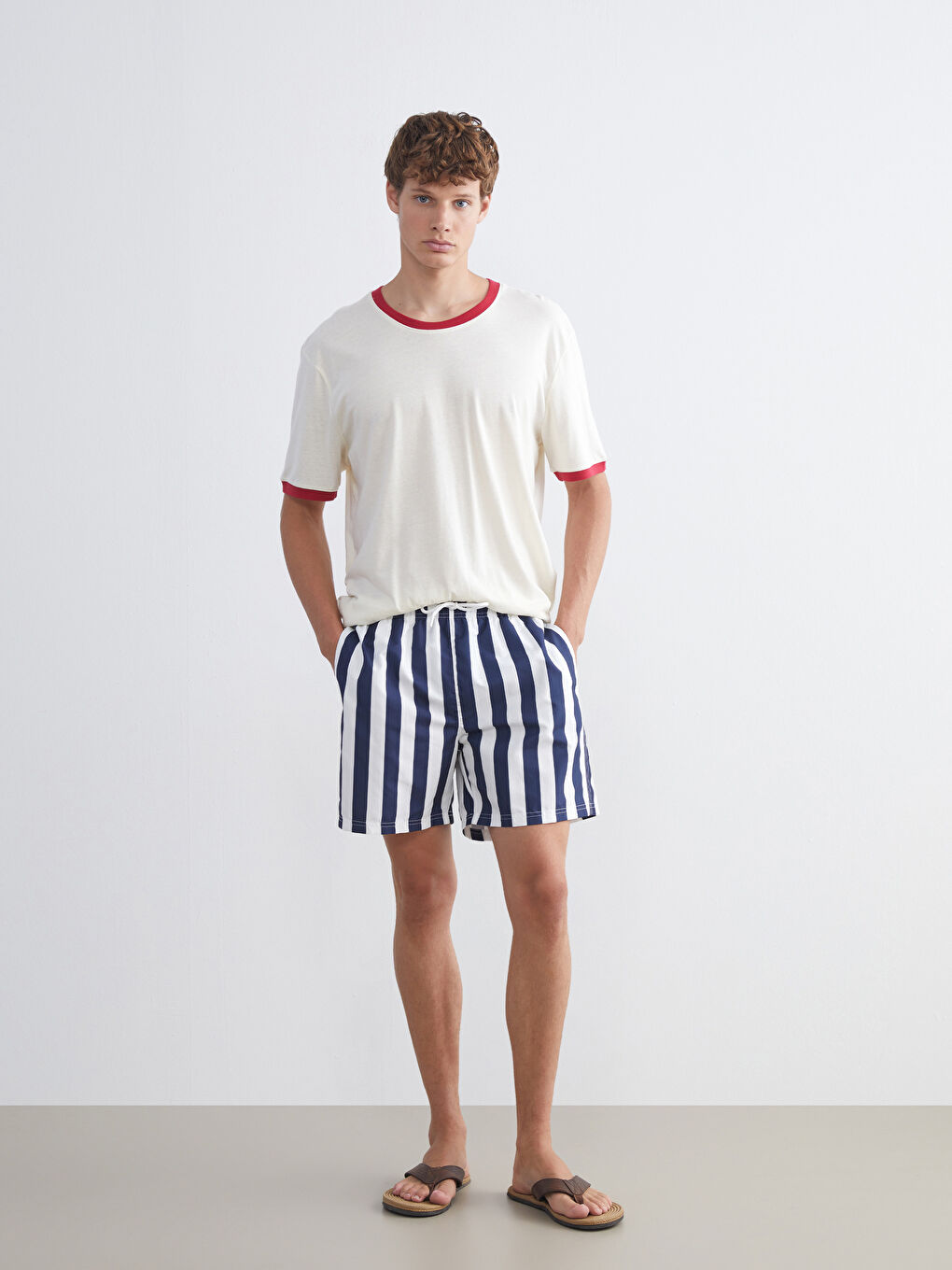LCW SWIMWEAR Short Striped Men's Swimming Shorts -S5O896Z8-LSJ