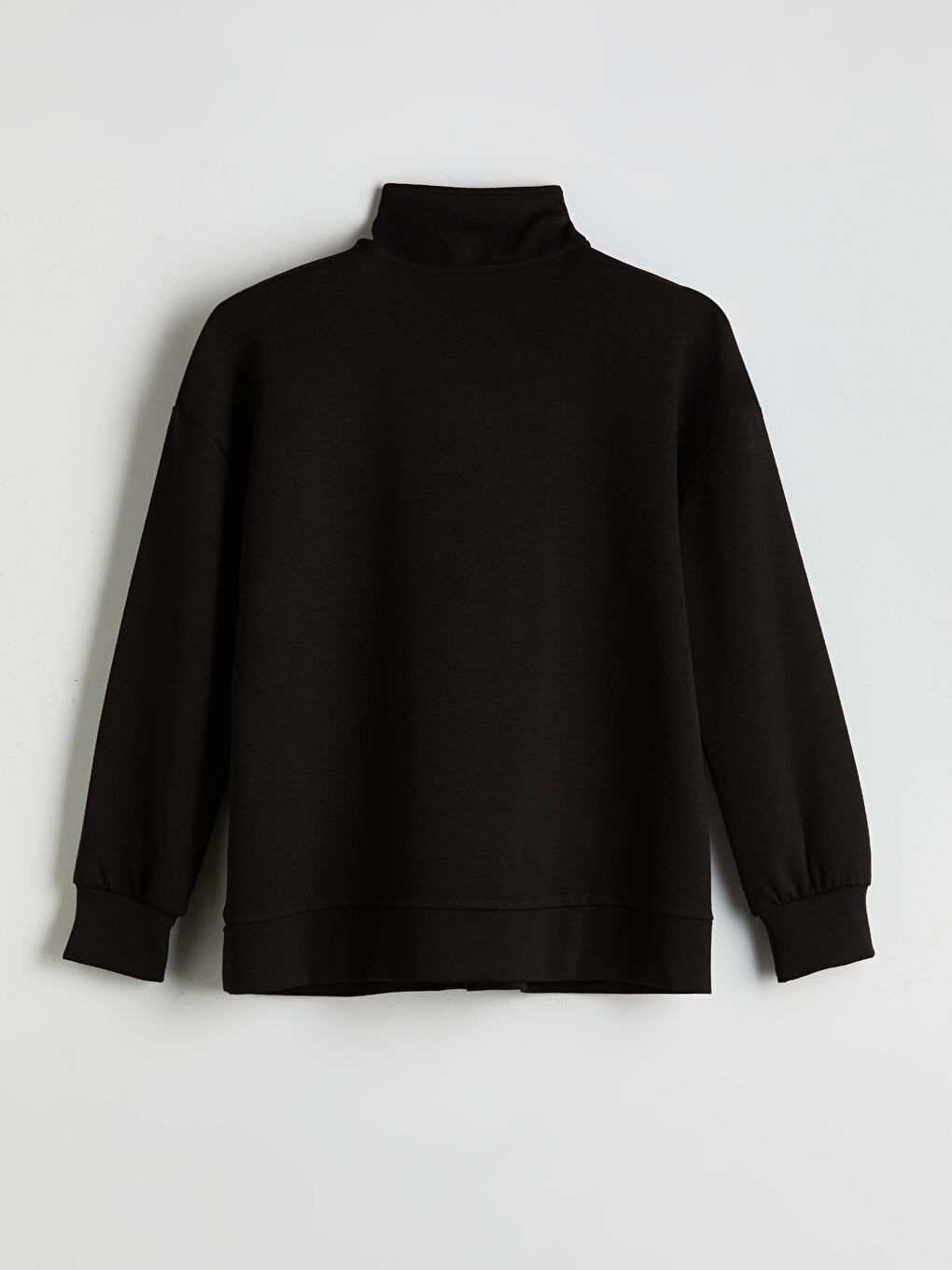 LCW Comfort Siyah Dik Yaka Kadın Sweatshirt - 5