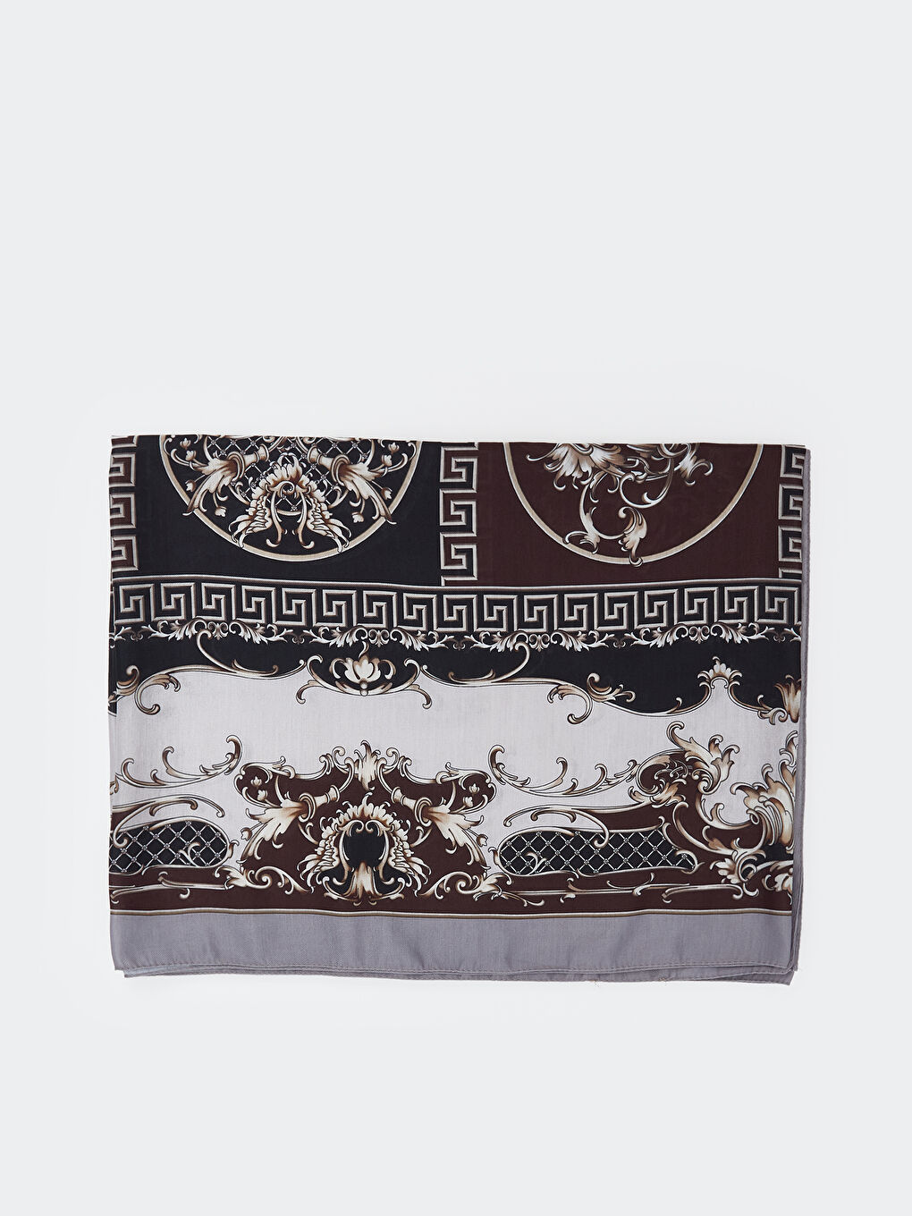 Kahverengi Desenli Kadın Şal-1