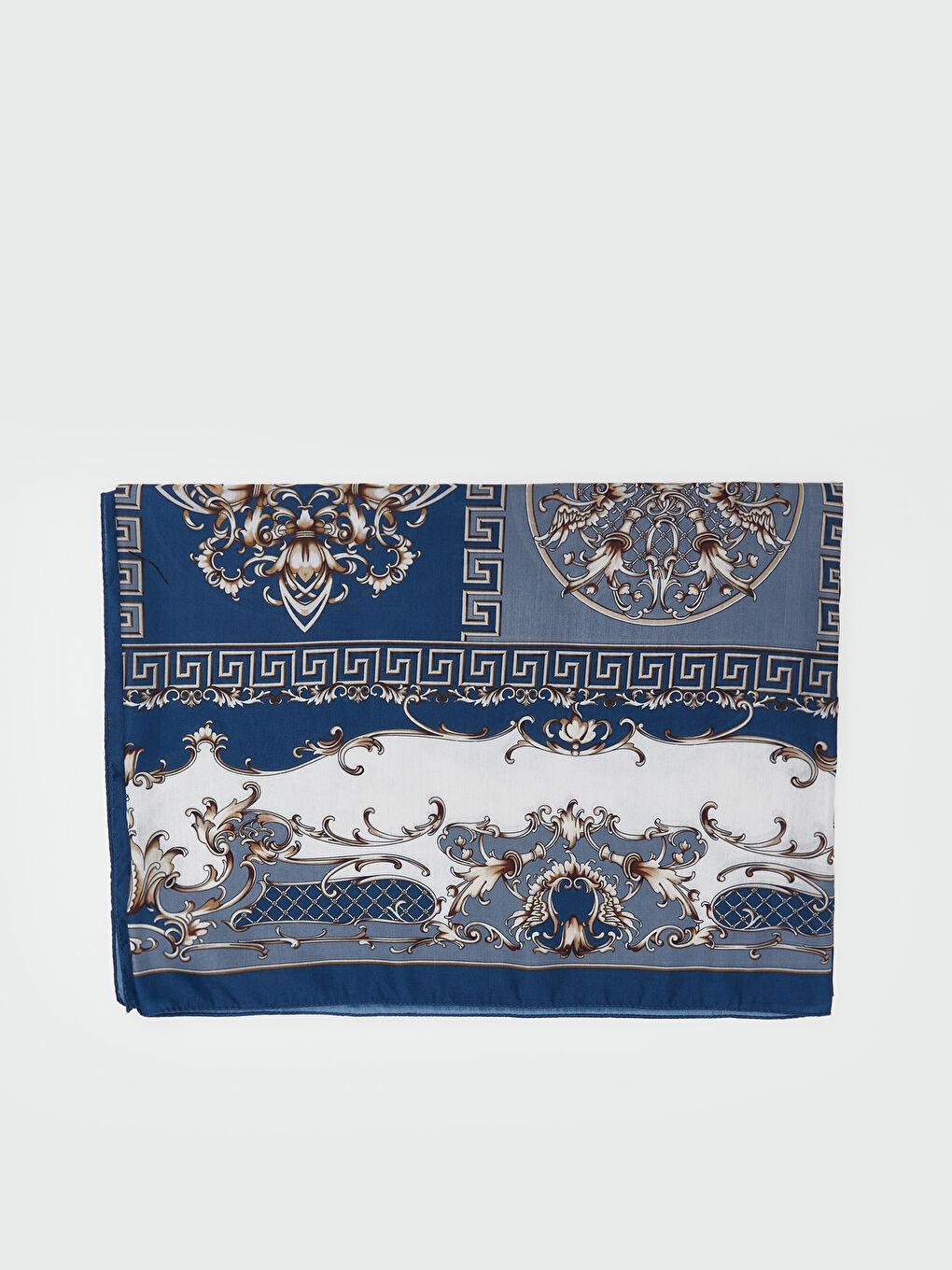 Lacivert Desenli Kadın Şal-1