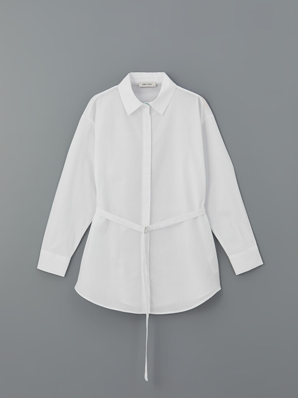 Ekru Oversize Kadın Gömlek-4