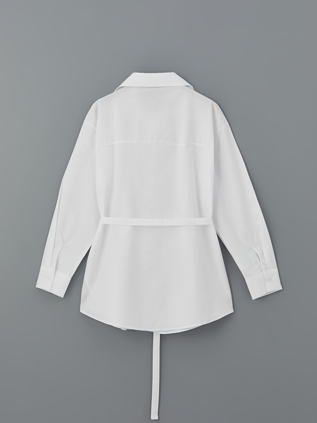 Ekru Oversize Kadın Gömlek-5