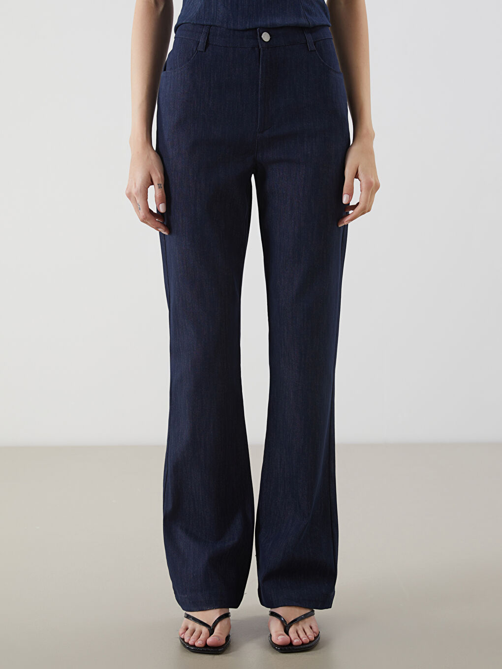 LCW Vision Slim Fit Flared Women's Trousers -S5O939Z8-ZGN