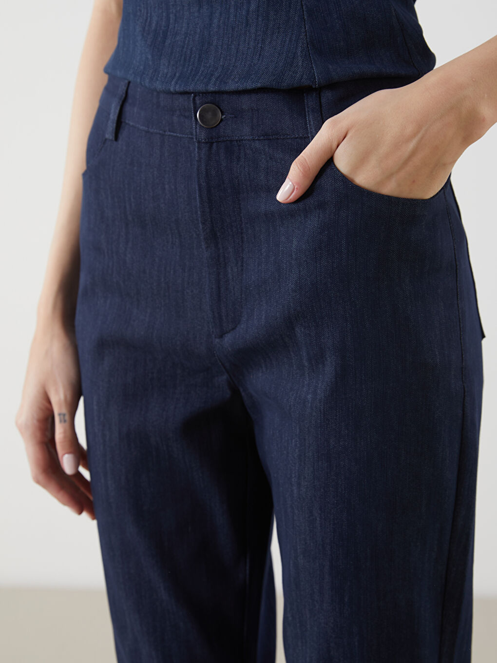 LCW Vision Slim Fit Flared Women's Trousers -S5O939Z8-ZGN