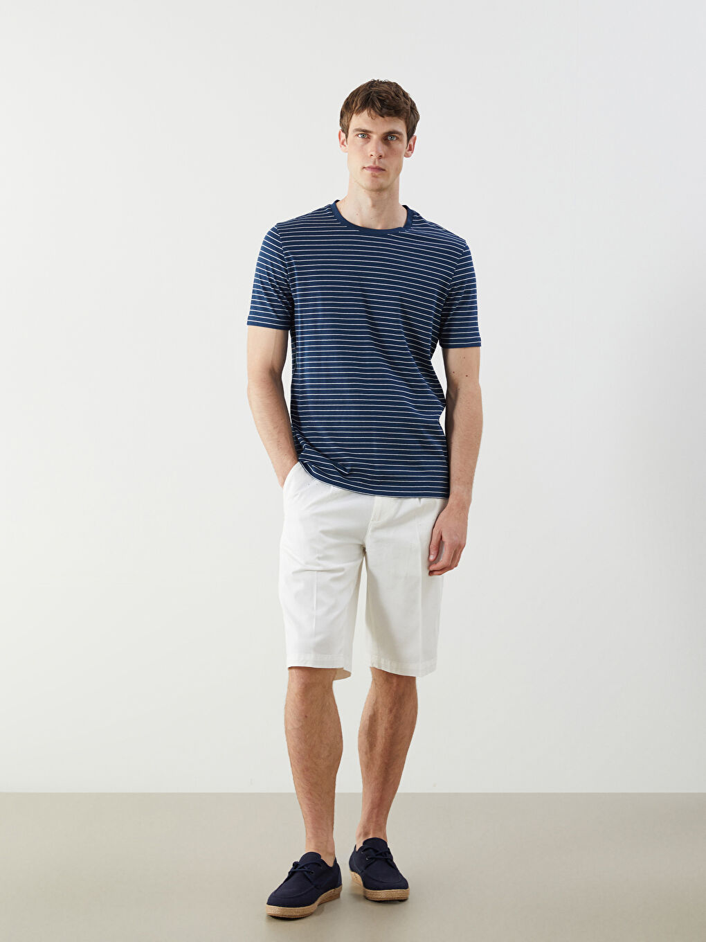 SOUTHBLUE Crew Neck Striped Men's T-Shirt -S5O941Z8-ZP9