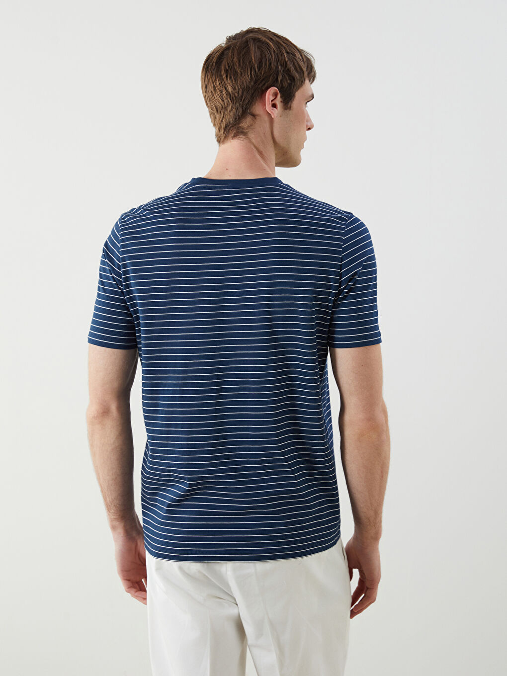 SOUTHBLUE Crew Neck Striped Men's T-Shirt -S5O941Z8-ZP9