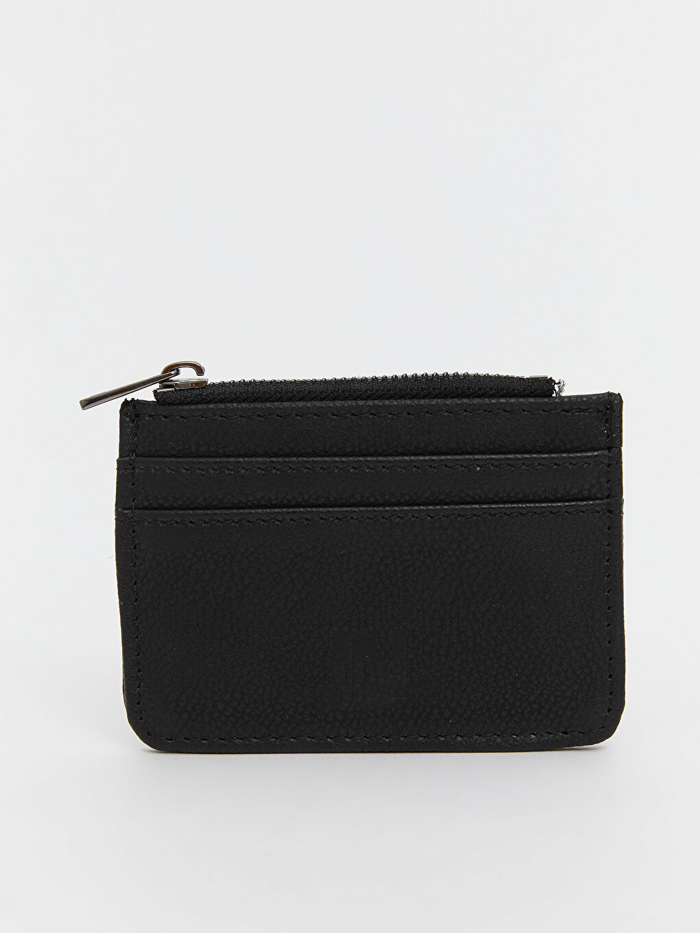 Siyah Deri Görünümlü Fermuarlı Erkek Cüzdan