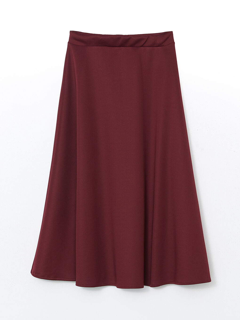LCW Modest Bordo Beli Lastikli A Kesim Etek - 4