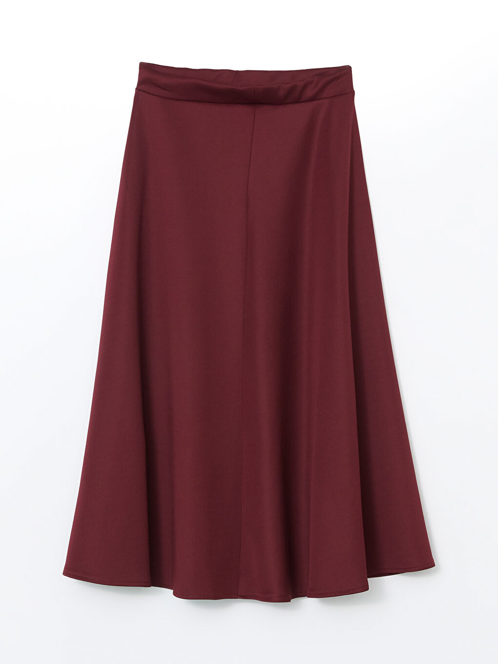 LCW Modest Bordo Beli Lastikli A Kesim Etek - 5