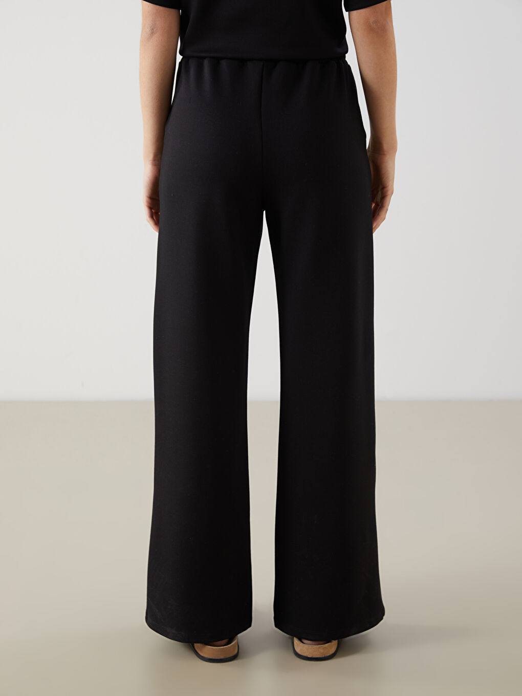 Siyah Beli Lastikli Kadın Eşofman Altı-3