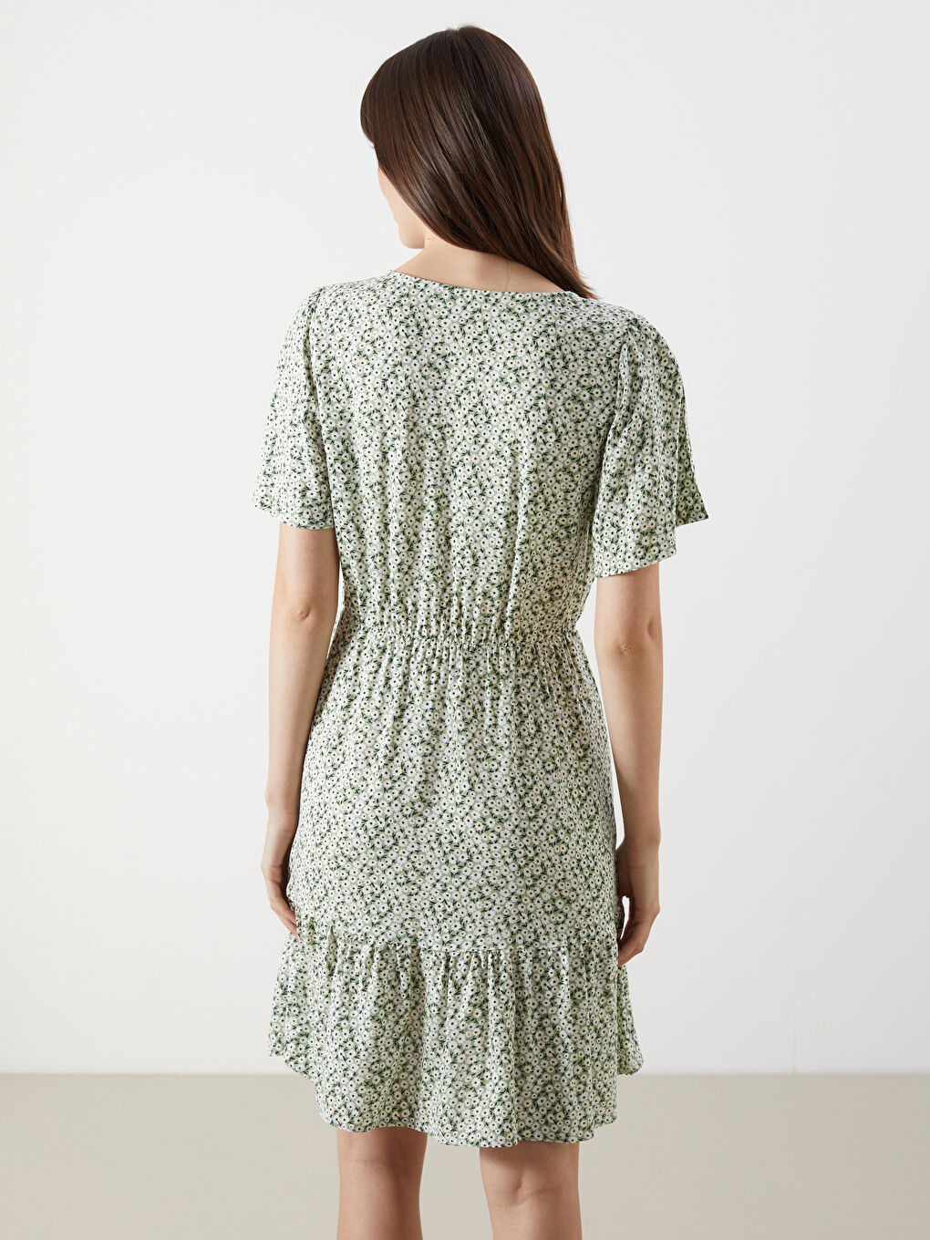 V-Neck Floral Mini Dress -S5OA37Z8-LRL