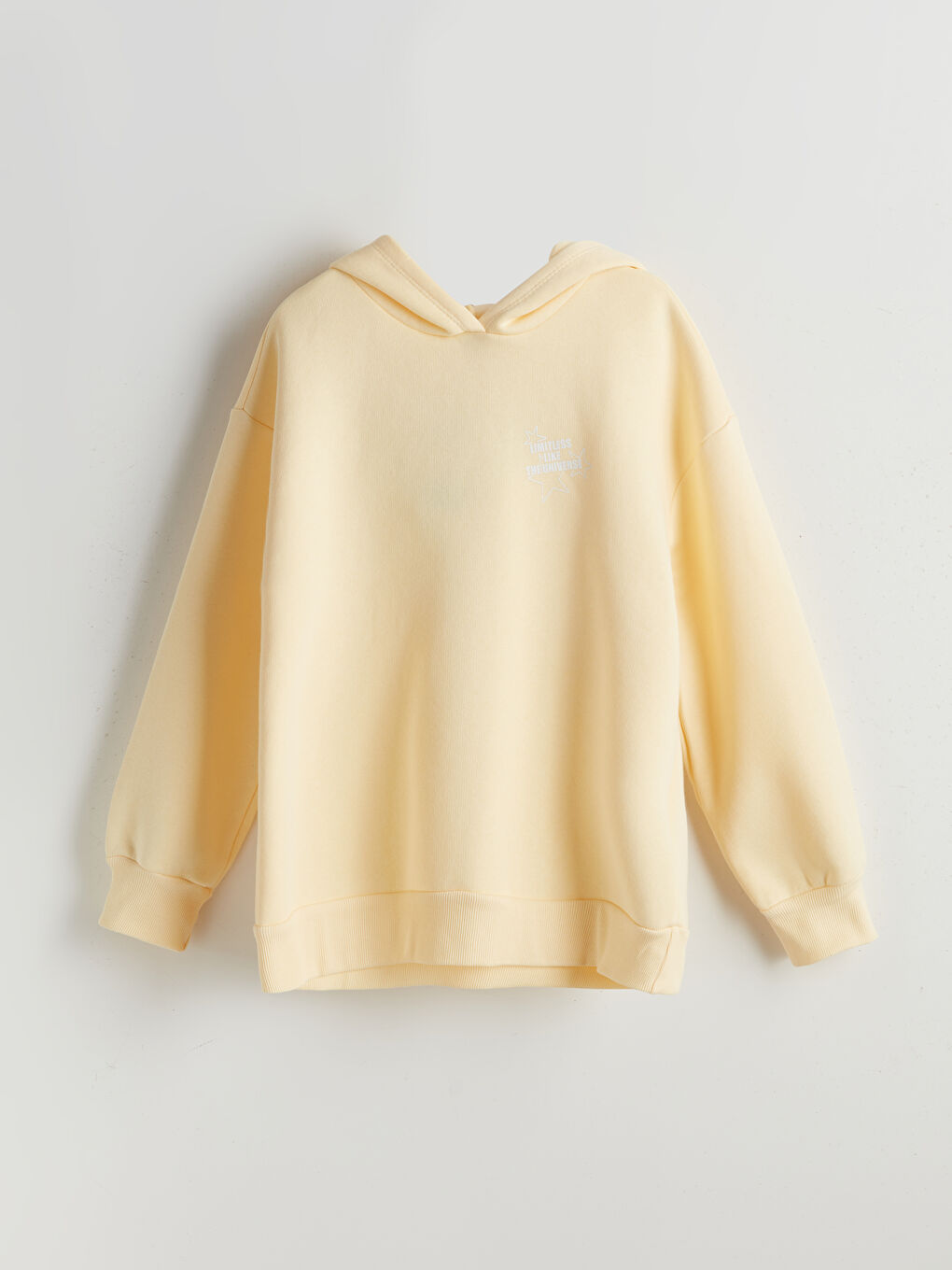 Sarı Kapüşonlu Kız Çocuk Sweatshirt-1