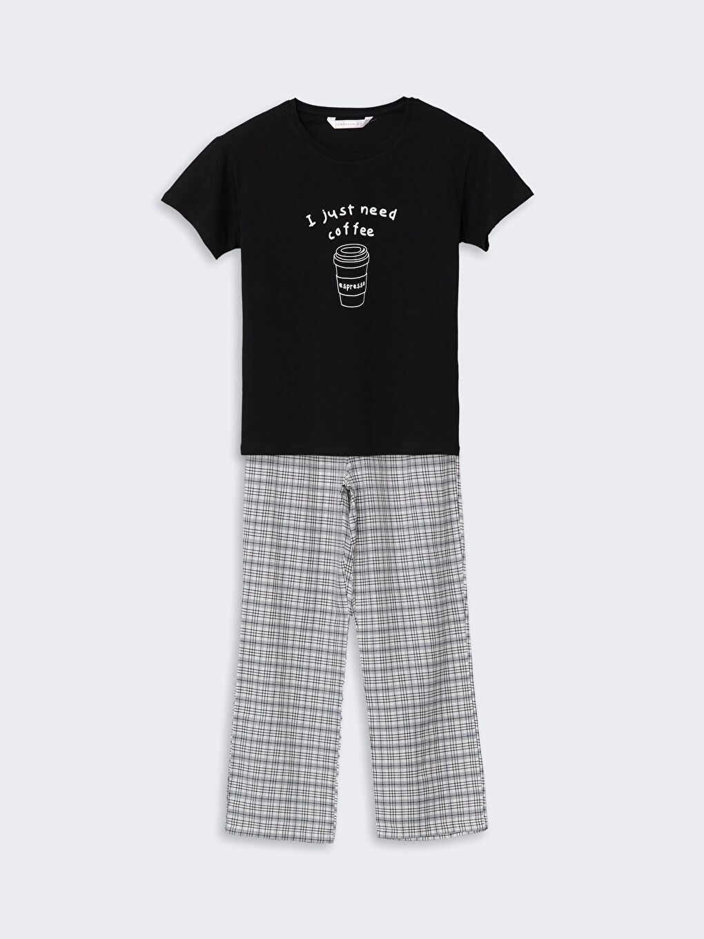 Crew Neck Printed Women's Pajamas Set -S5OA63Z8-LKX