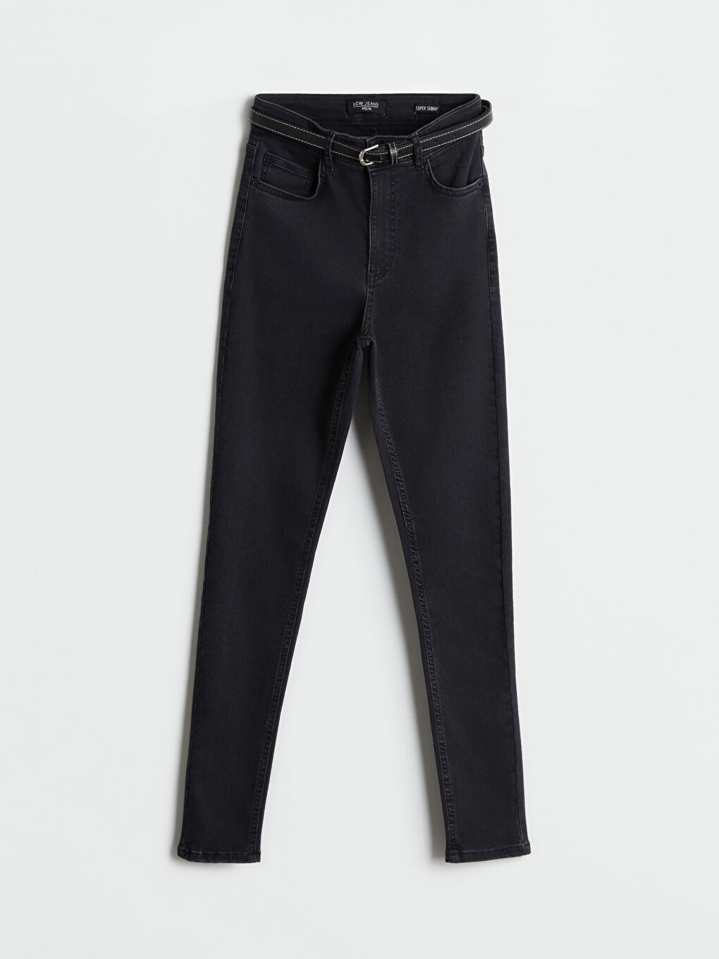Siyah Beli Kemerli Jüpiter Süper Skinny Fit Kadın Jean Pantolon-4