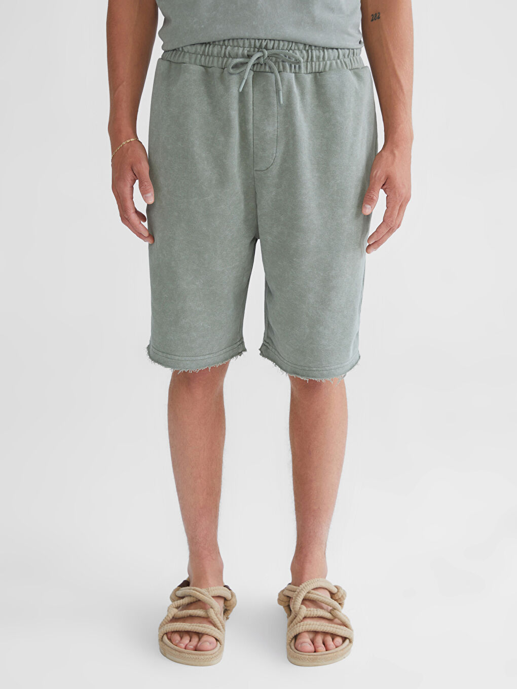 Yeşil Rahat Kalıp Erkek Şort-2