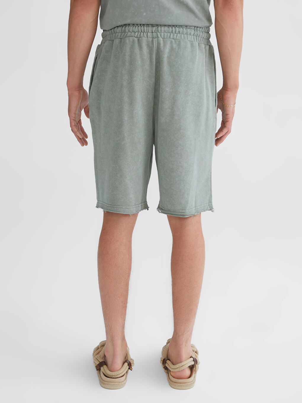 Yeşil Rahat Kalıp Erkek Şort-5