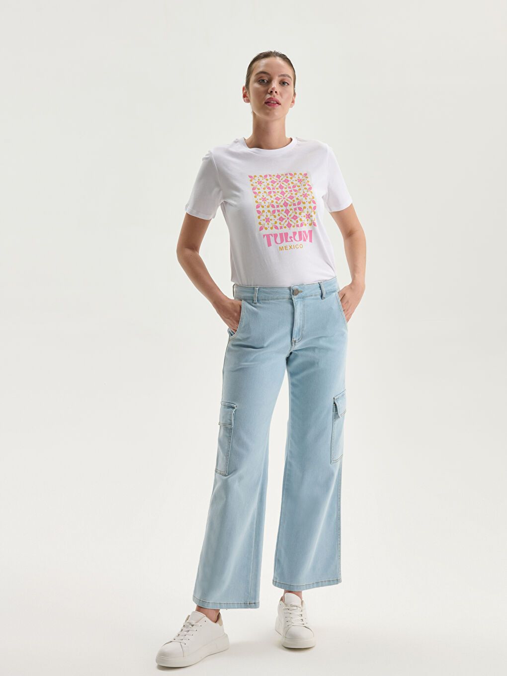 Crew Neck Printed Women's T-Shirt-1