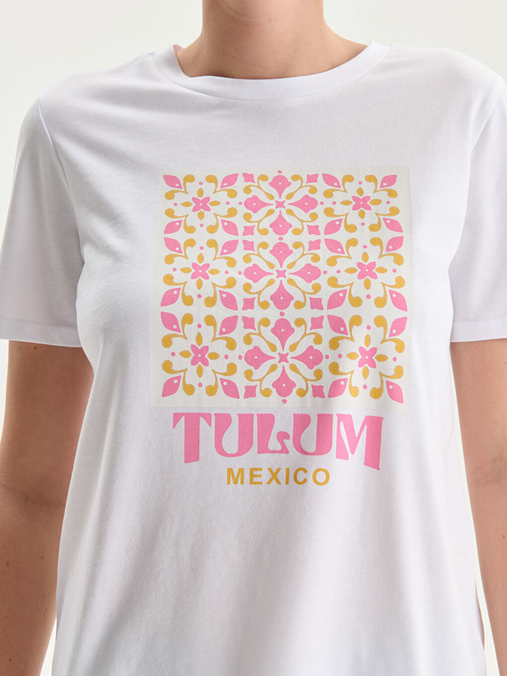 Crew Neck Printed Women's T-Shirt-2