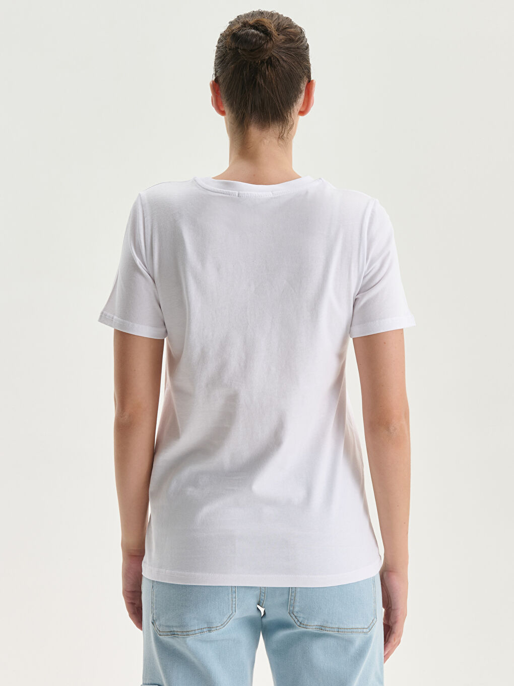 Crew Neck Printed Women's T-Shirt-3