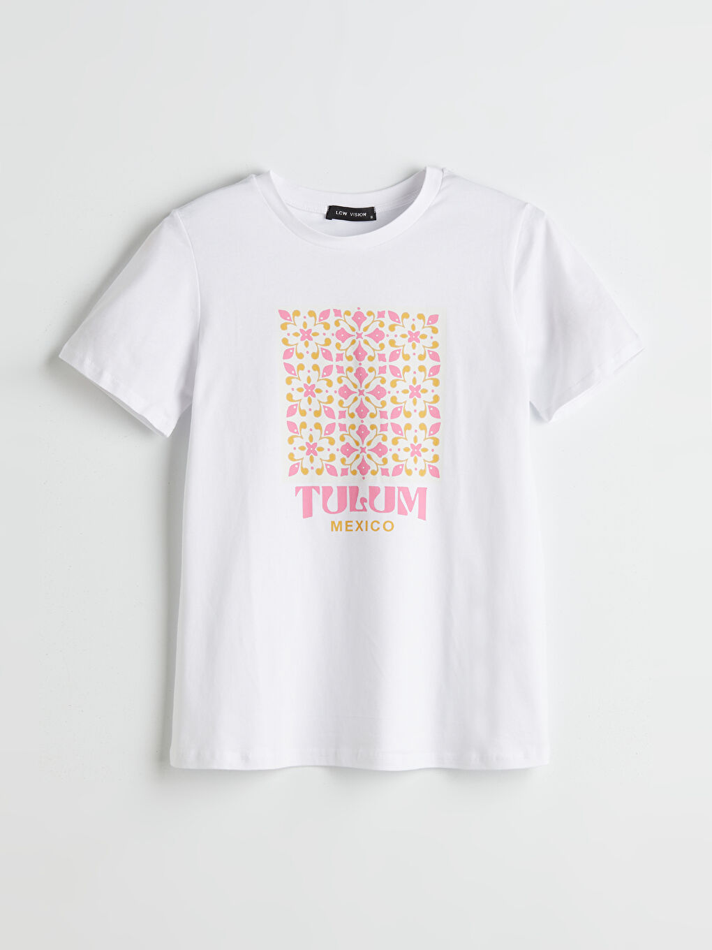 Crew Neck Printed Women's T-Shirt-4