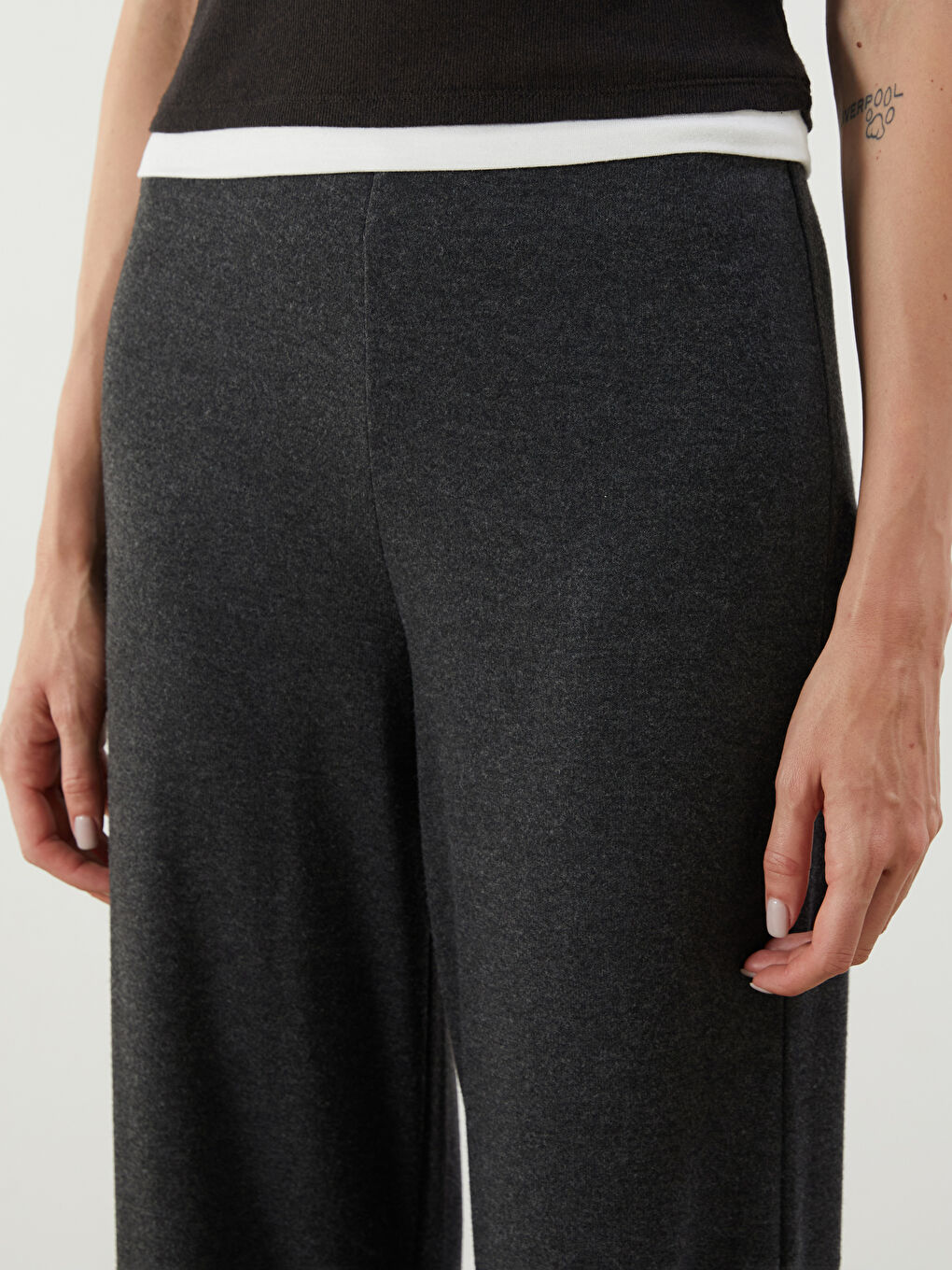 پانتۆڵ تریكۆ کەمەر لاستیک پانتۆڵ فراوان بۆ ژنان-2