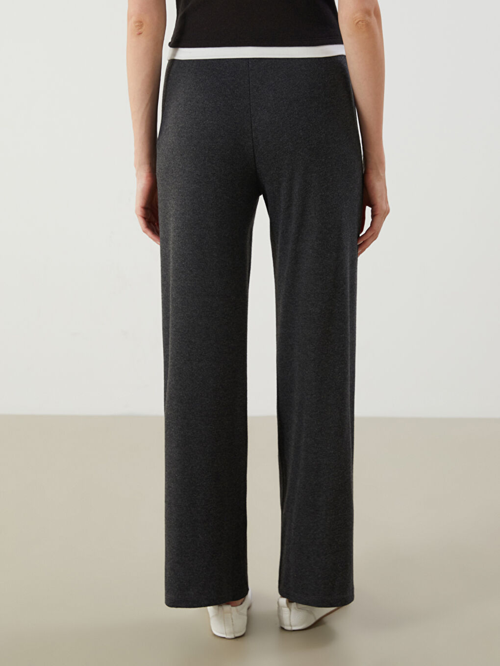 پانتۆڵ تریكۆ کەمەر لاستیک پانتۆڵ فراوان بۆ ژنان-3