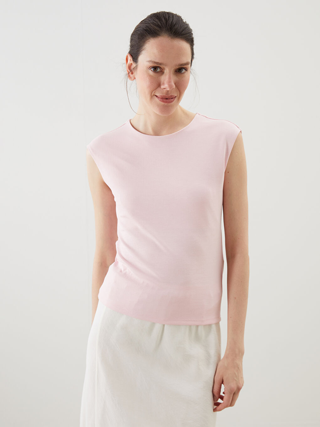 LCWAIKIKI Classic Pembe Bisiklet Yaka Kadın Atlet