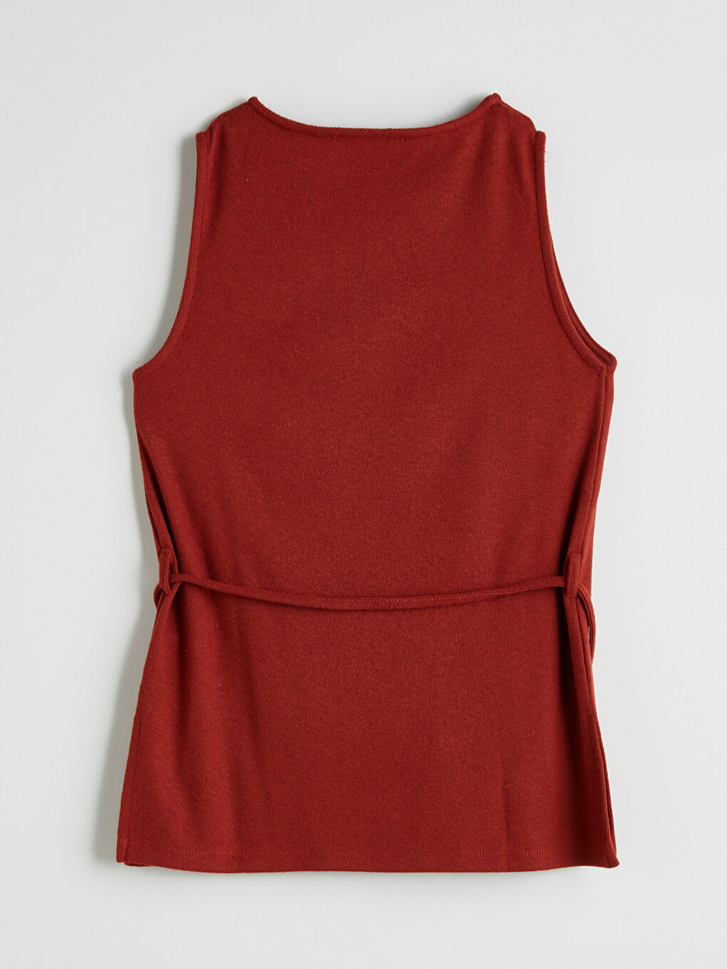 Kahverengi Bisiklet Yaka Kadın Triko Atlet-5