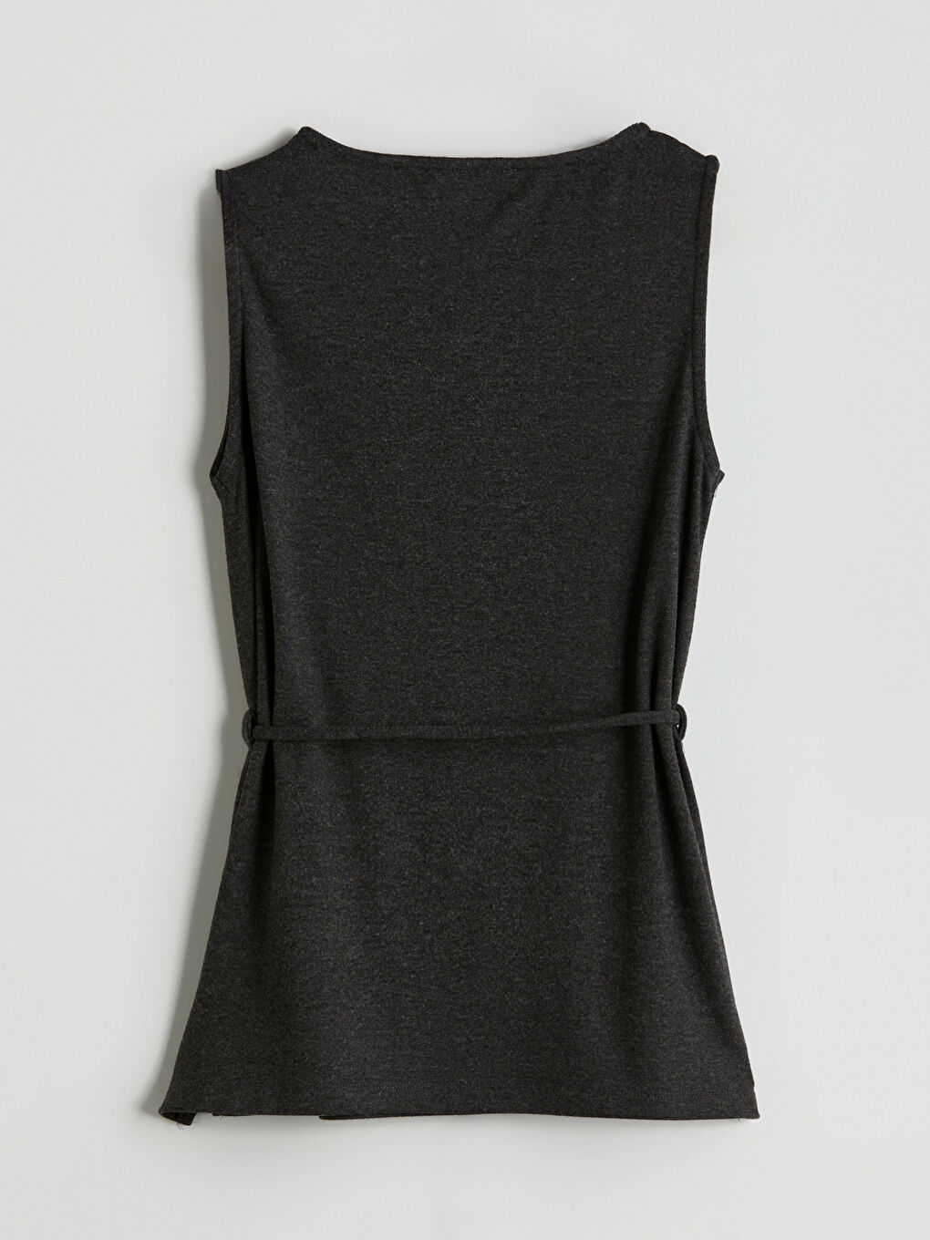 Antrasit Bisiklet Yaka Kadın Triko Atlet-5